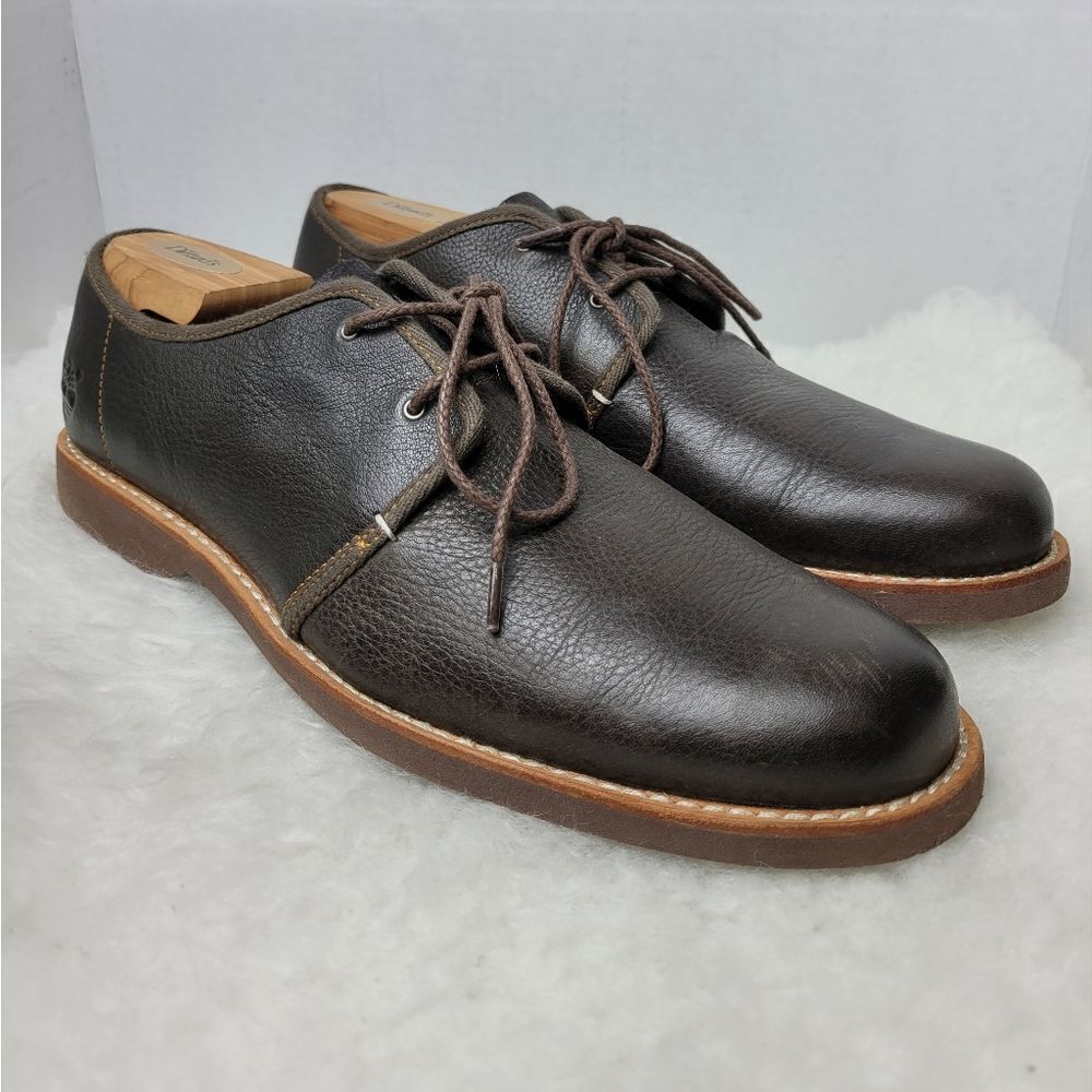 Timberland Earthkeepers Stormbuck Lite Oxford Brown Leather Shoes Size 10.4